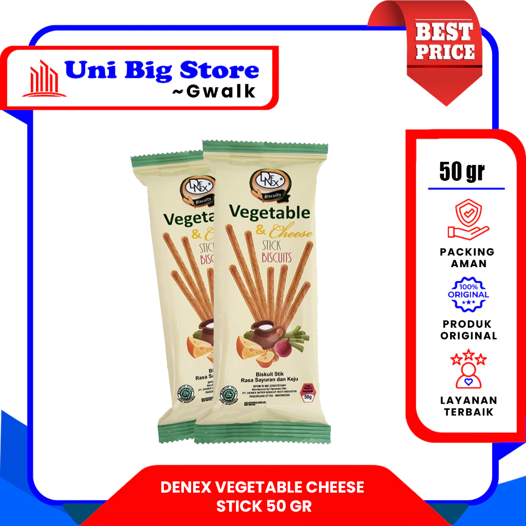 

BISKUIT DENEX VEGETABLE & CHEESE STICK - 50 gr
