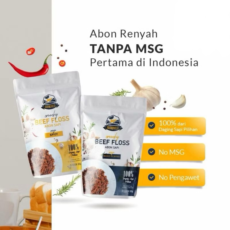 

Grandville Abon Sapi Original Spicy 100g Beef Crunchy - MPASI