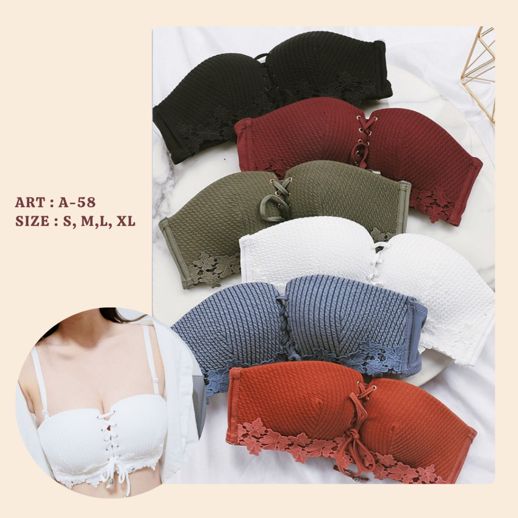 A58 - BRA FASHION WANITA IMPORT TALI KECIL LEPAS PASANG BH SERUT DEPAN IMPORT