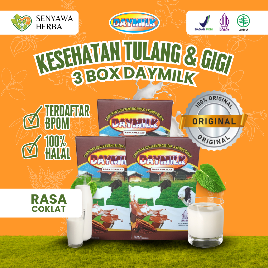 

PAKET 3 BOX SUSU DAYMILK COKELAT – Susu Kambing Etawa 200gr, Sehatkan Tulang, Sendi, Lambung