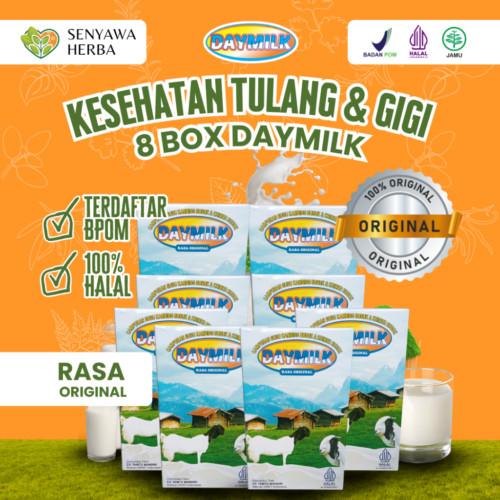 

PAKET 8 BOX SUSU DAYMILK ORIGINAL – Susu Kambing Etawa 200gr, Sehatkan Tulang, Sendi, Lambung
