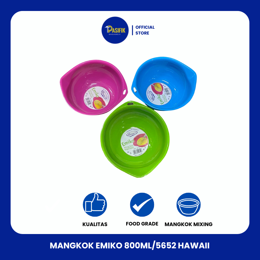 MIXING BOWL/MANGKOK PLASTIK 800ML EMIKO 5652 HAWAII