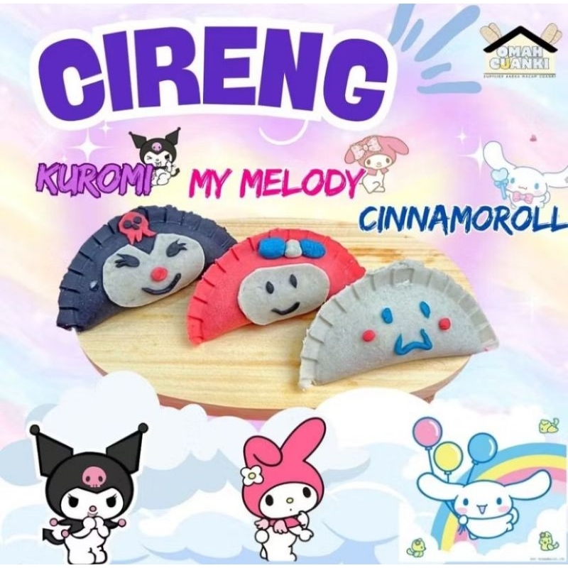 

MIX CIRENG DAPAT 3 (MY MELODY,CINNAMOROLL,KUROMI) ISI 3 PCS Goreng Minyak Paket Camilan Karakter Lezat Siap CemilanISI AYAM ,KEJU ,JANDO PEDAS GURIH YUMMIE Frozen Food Instan Spicy Odeng Makanan