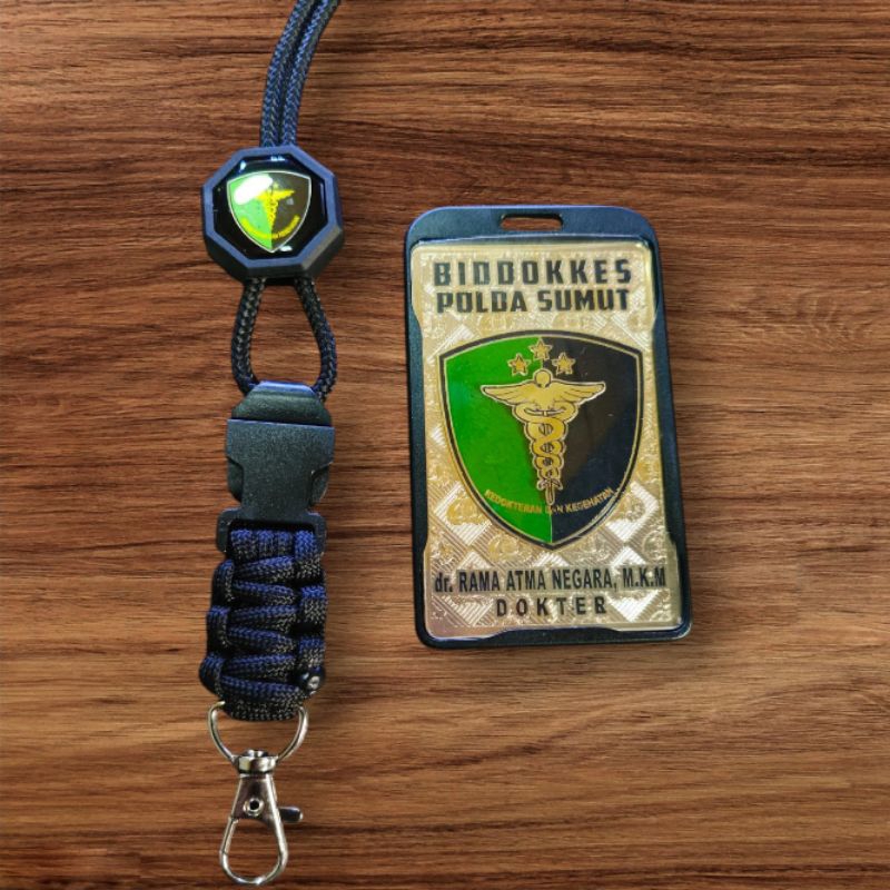 

Plat lencana id card set holder custom logo Biddokkes polrii