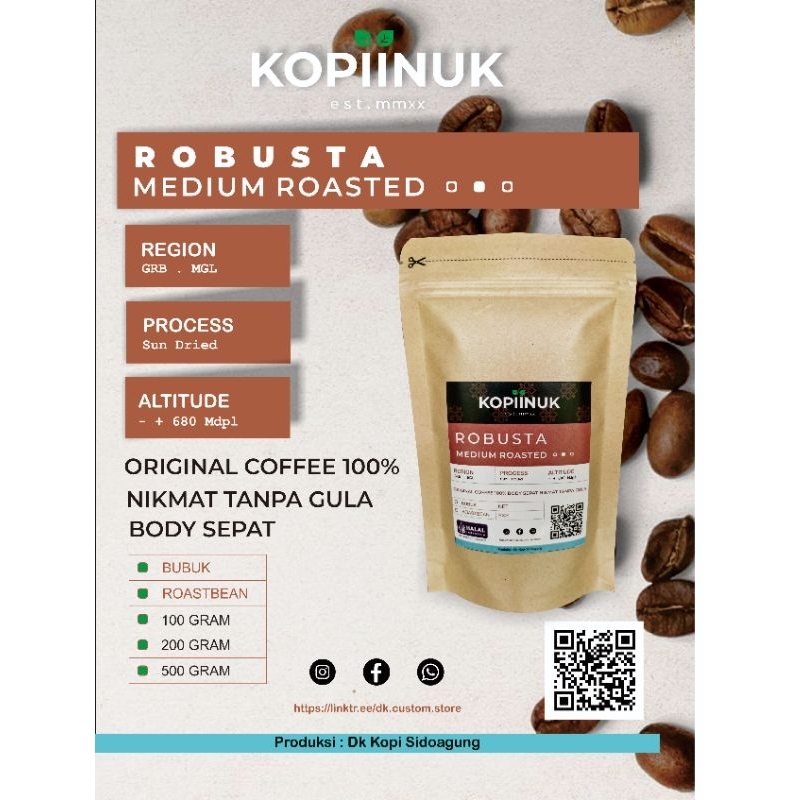 

KOPI ROBUSTA MURNI 200 GRAM BUBUK ROASTING MEDIUM