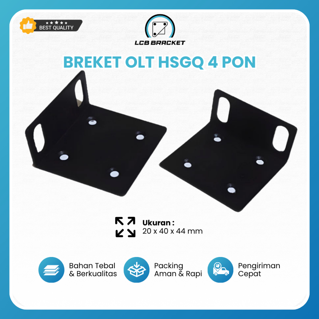 Bracket OLT HSGQ 4 PON Optical Line Terminal LCB Breket Rackmount Dudukan Plat Besi Modem