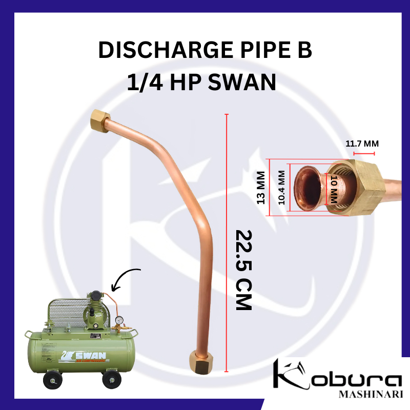 Pipa Tembaga Kompresor Angin SWAN 1/4 HP Discharge Pipe 1/4 HP SWAN