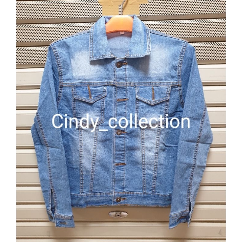 JAKET JEANS WANITA BIRU MUDA JAKET WANITA DENIM L XXL OVERSIZE JUMBO JAKET TEBAL JAKET CEWEK