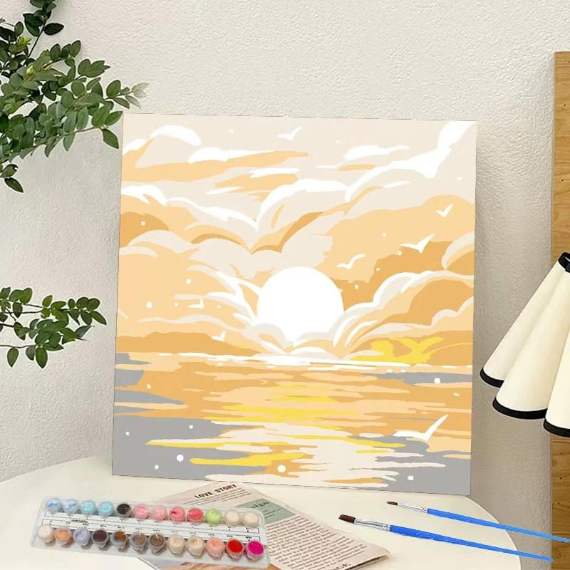 

Set Lukis dengan Nomor Painting Kit Paint by number 20 x 20cm Canvas Paint By Number Kit DIY Digital Painting Kit Kanvas Painting-Alat Lukis Lengkap 1 Paket