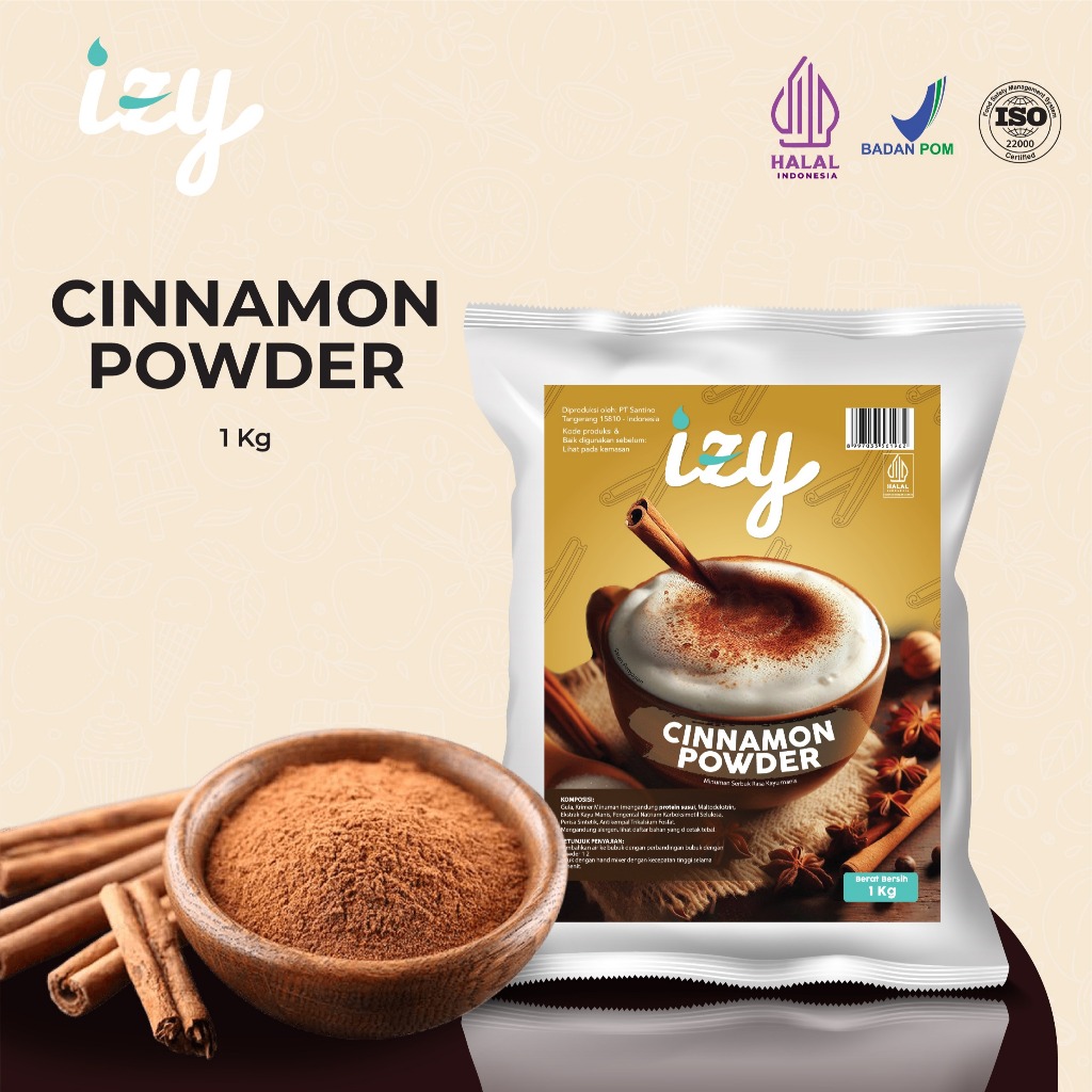

Izy Powder Drink Cinnamon - Bubuk Minuman Rasa kayu Manis 1 Kg