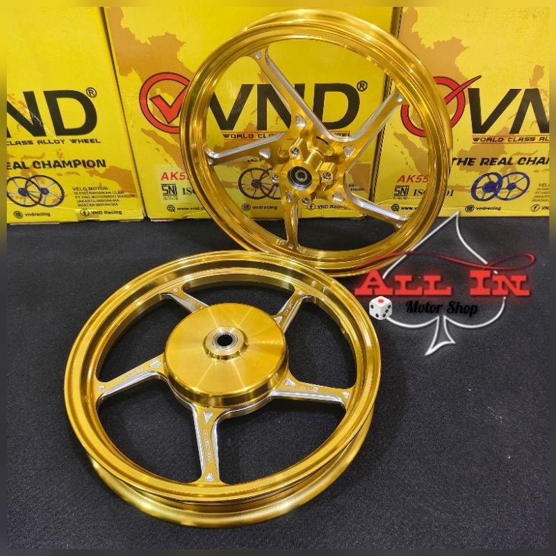 VELG VND AK 55 GOLD 160X14 & 185X14 MIO SPORTY SMILE KARBU MIO LAMA/MIO J X RIDE/NOUVO Z GOLD/KUNING