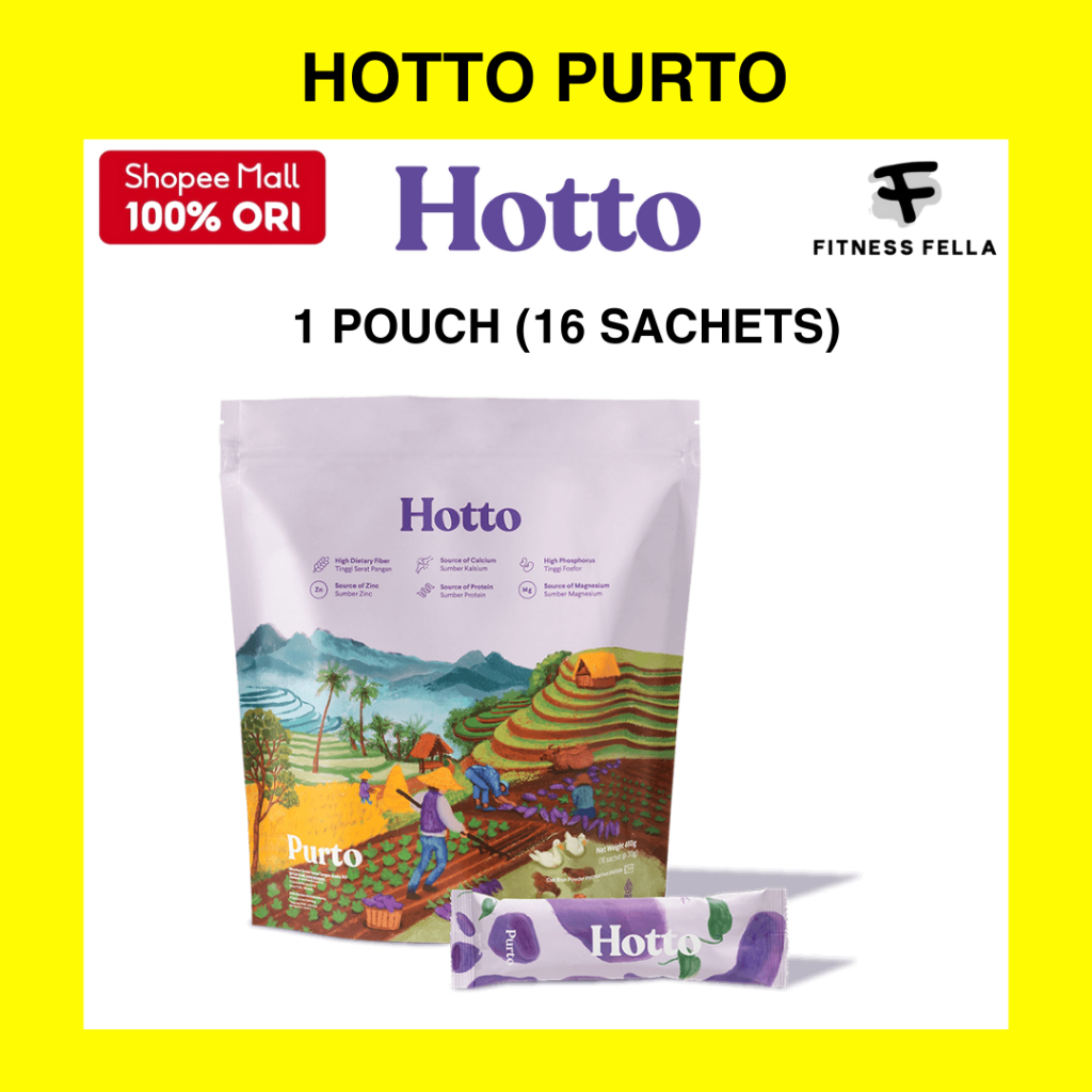 

Hotto Purto 1 Pouch isi 16 Sachets Multigrain With Purple Potato Meal Replacement