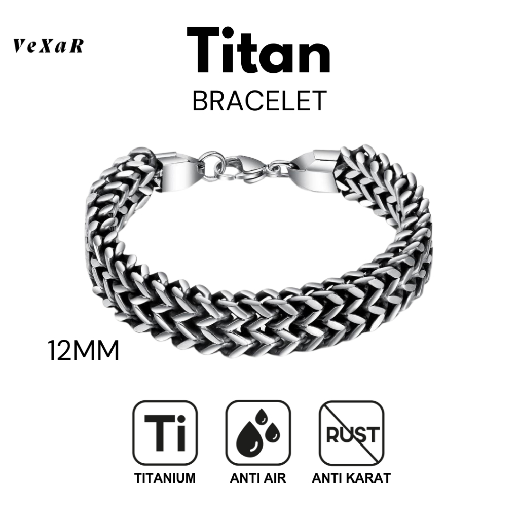 VEXAR - TITAN Bracelet - Gelang Rantai Pria Besar Stainless Titanium Anti Karat