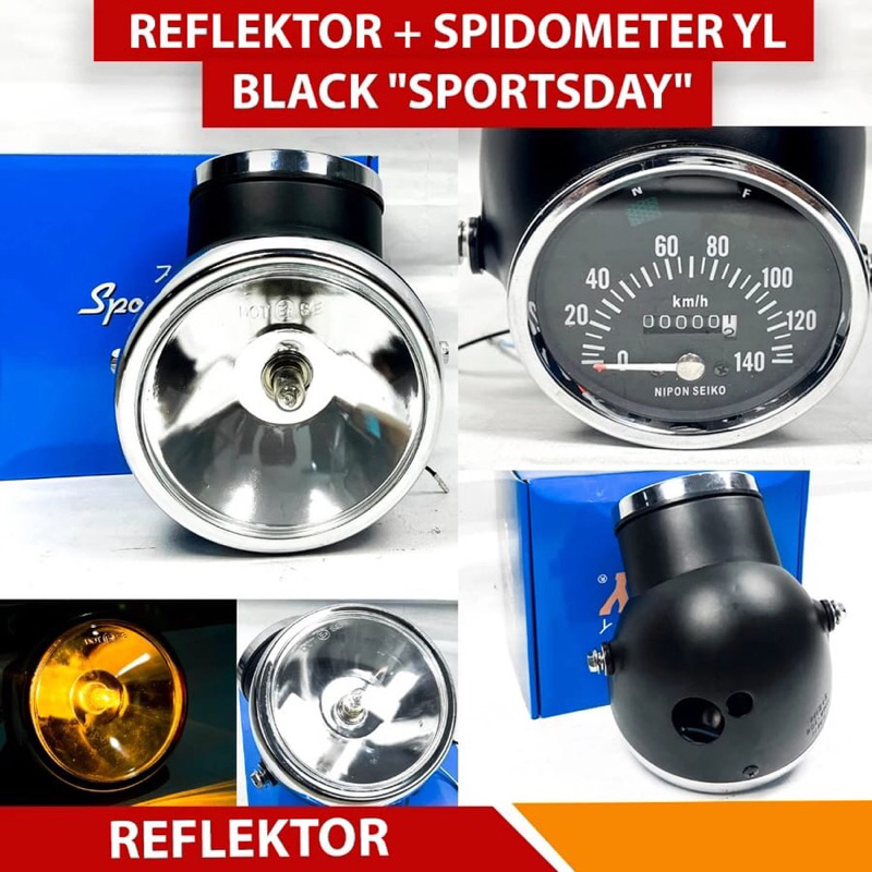 aj_motor87 // Lampu Depan Batok YL Batok Lampu YL Full Besi Crome dan Black Cover Lampu Set Spido Bu