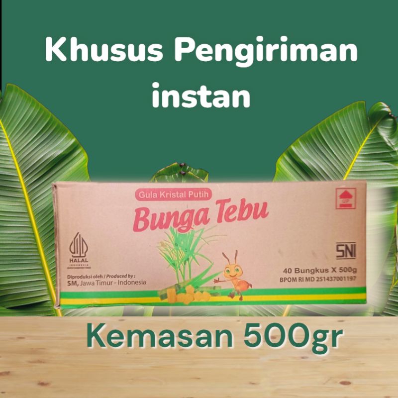 

1 dus Gula Bunga Tebu kemasan 500gr isi 40 bungkus Paket hemat
