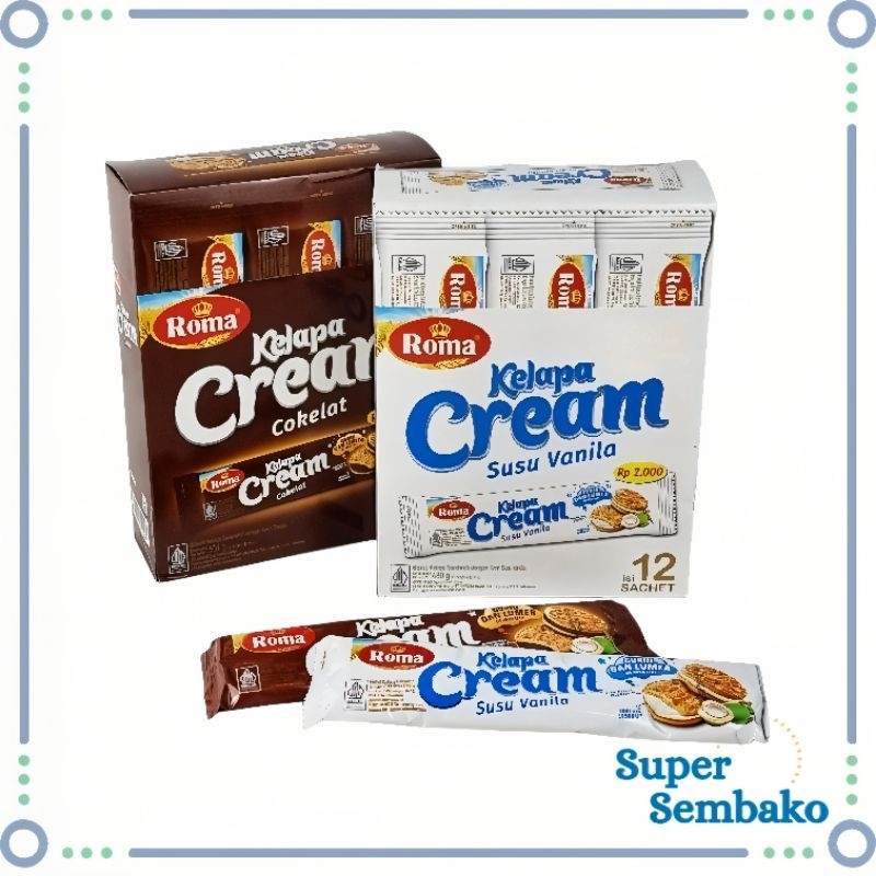 

SNACK BISKUIT ROMA KELAPA CREAM COKELAT VANILLA BOX ISI 12 BUNGKUS