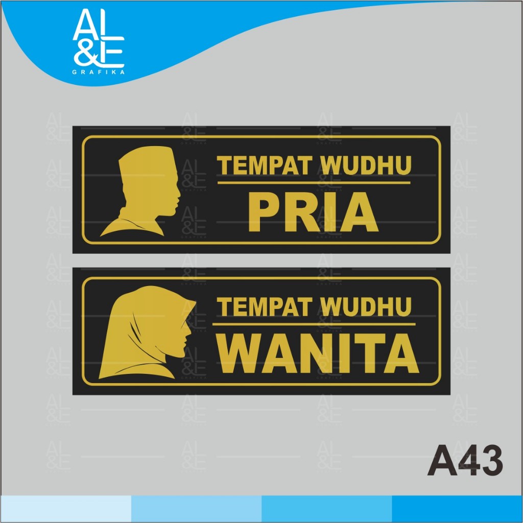 

A43 - Acrylic Sign, Stiker Akrilik Tempat Wudhu Pria dan Wanita, Premium dan Tahan Air, Termurah, Bisa Custom