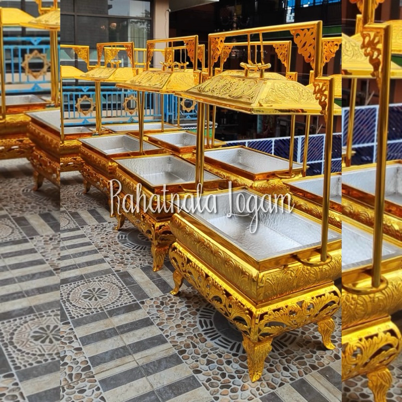 Chafing Dish Pemanas Makanan Prasmanan Kuningan Tembaga