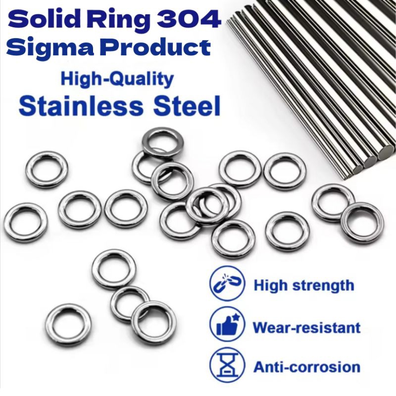 10 Buah Solid Ring Stainless Steel 304 Sigma OD 4,5mm - 9mm