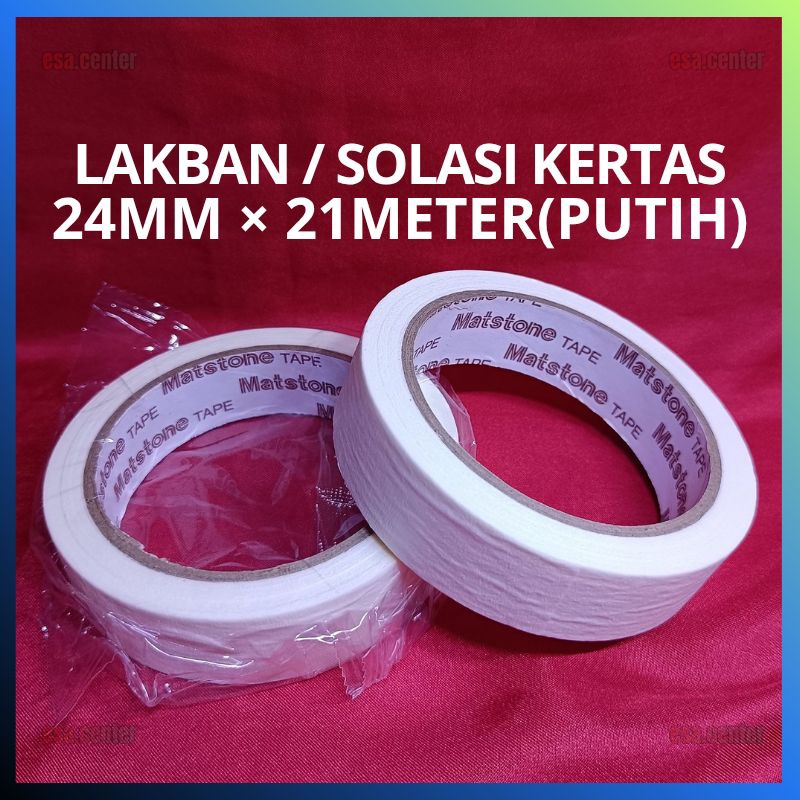 

Lakban Kertas 24mm x 21meter / Isolasi Solasi Kertas 1Inch × 21meter / Masking Tape 24mm x 20meter (24mm/PUTIH)