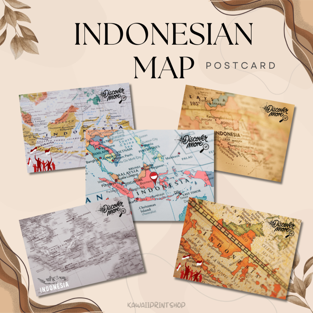 

Indonesian World Map Postcard | Kartupos Map Indonesia Peta Wilayah | Kartu Pos Peta Negara Indonesia Unik Lucu Postcrossing Card