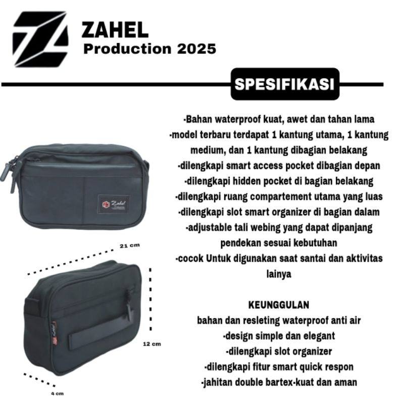 DETAILNama tas : AURORAmaterial : leater waterproof Lapisan dalam : Torin Zipper : waterproof Double