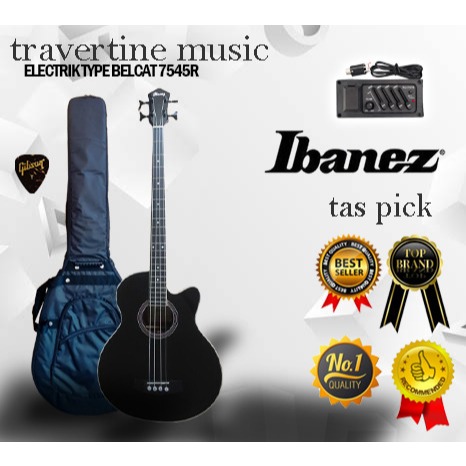 Bass Akustik elektrik Ibanez Hitam limited high quality Cutway