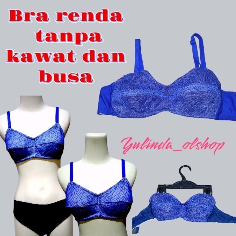 Bra bh renda brukat tanpa kawat dan tanpa busa wanita dewasa dan remaja