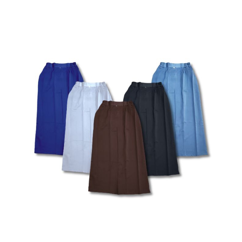 INI SERAGAM - Rok Span Seragam Sekolah Bawahan Panjang SMP SMA SMK Kerja Warna Biru Abu Hitam Putih 