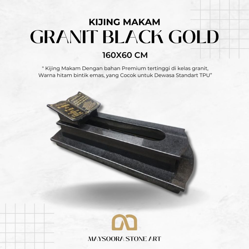KIJING MAKAM GRANIT BLACK GOLD 2 TRAP (NON COD)