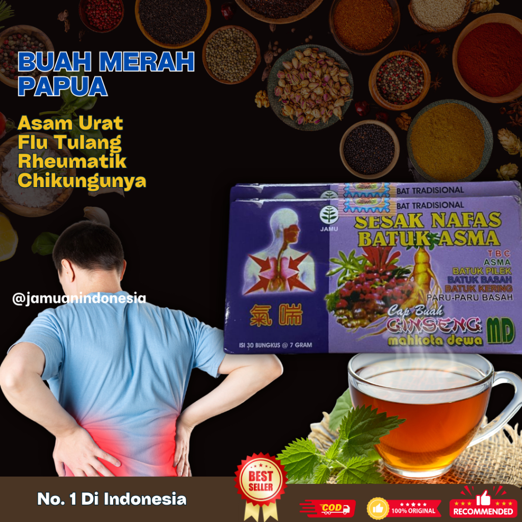 

Jamu Tradisional Sesak Nafas Batuk Asma Mahkota Dewa Kemasan Biru