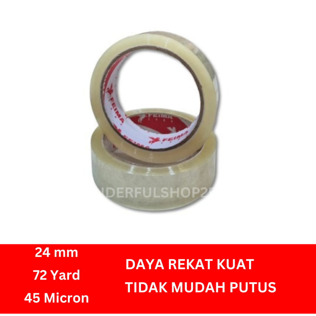 

Lakban Bening 1inch 24mm x 72Yard 45micron