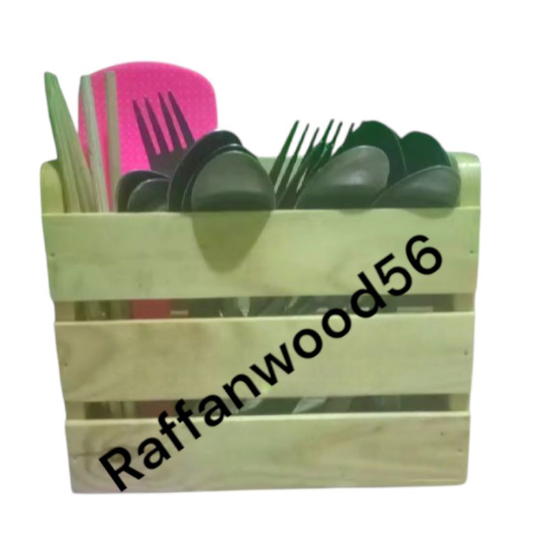 Rak Sendok Kayu / Rak ATK Serbaguna Minimalis