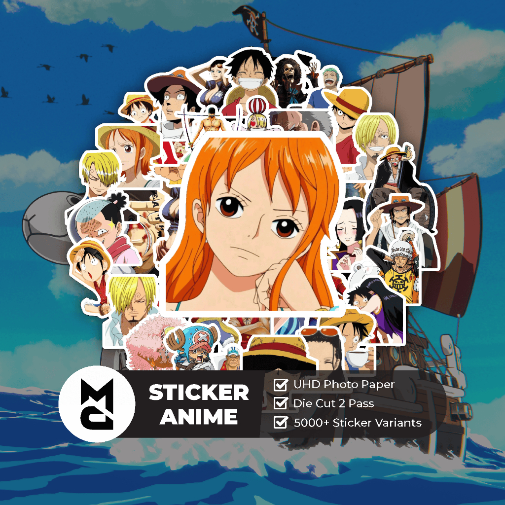 

Sticker Anime One Piece Series Sticker Aesthetic Lucu Sticker Helm Laptop Motor Hp