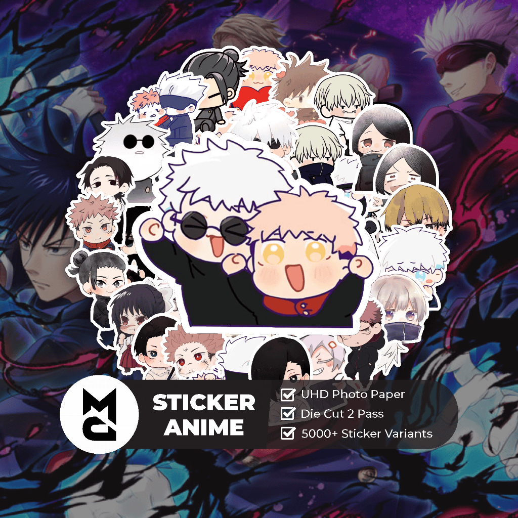 

Sticker Anime Jujutsu Kaisen Chibi #1 Sticker Aesthetic Lucu Sticker Helm Laptop Motor Hp