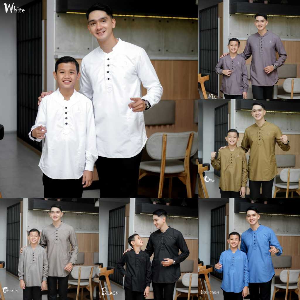 Baju Koko Lengan Panjang Putih Habib