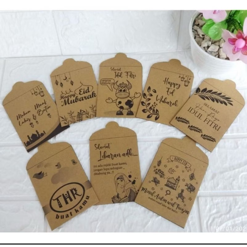 

10pc Amplop Lebaran Kraft Angpau Lebaran Coklat