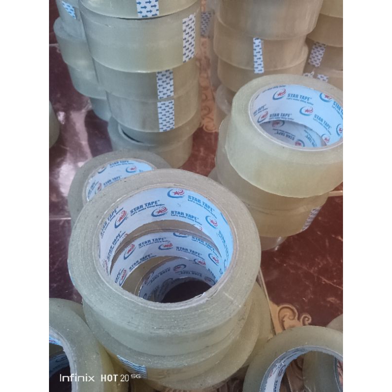 

LAKBAN BENING 200 YARD STAR TAPE PAKET 6 PCS DAN SATUAN