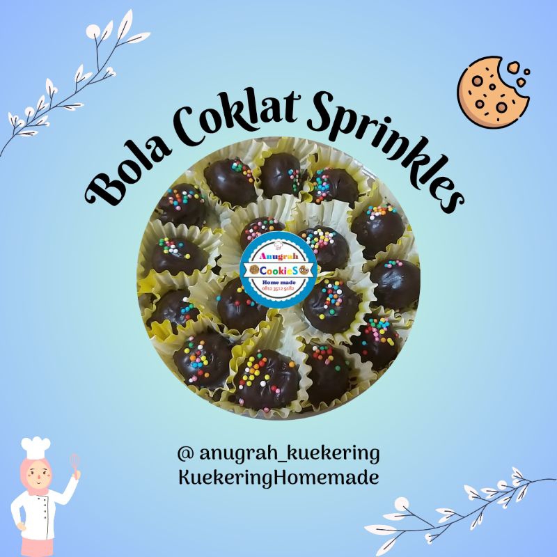 

Kue Kering Bola Coklat Sprinkles KEMASAN TOPLES UKURAN 500 gr
