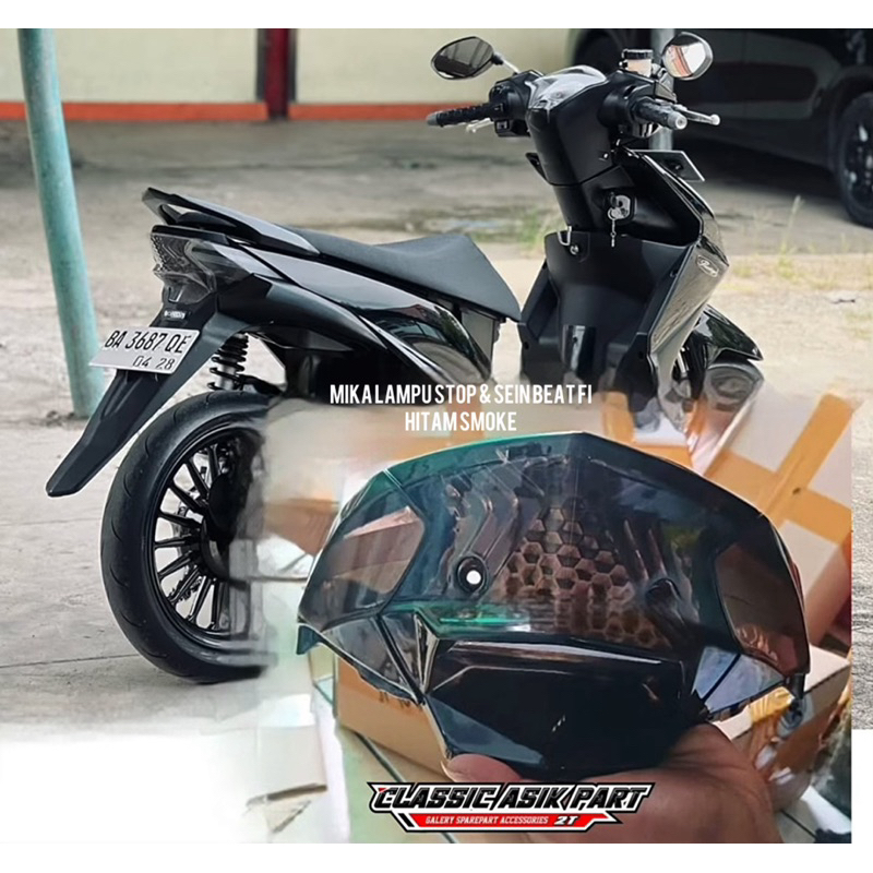 MIKA LAMPU STOPLAMP BEAT FI SET MIKA SEIN HITAM SMOKE