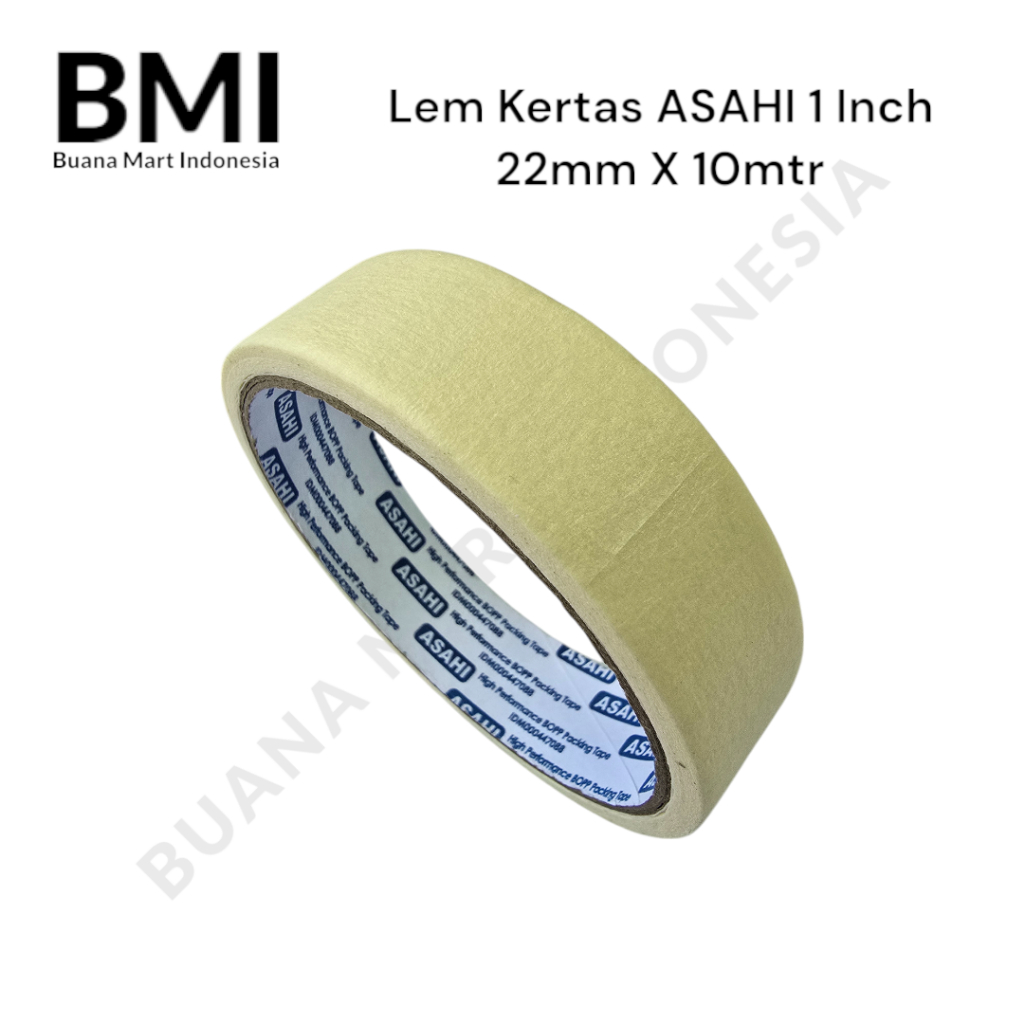 

Lem Kertas ASAHI 1Inch | Masking Tape 1 Inch | Lakban Kertas | Isolasi | (1PC)