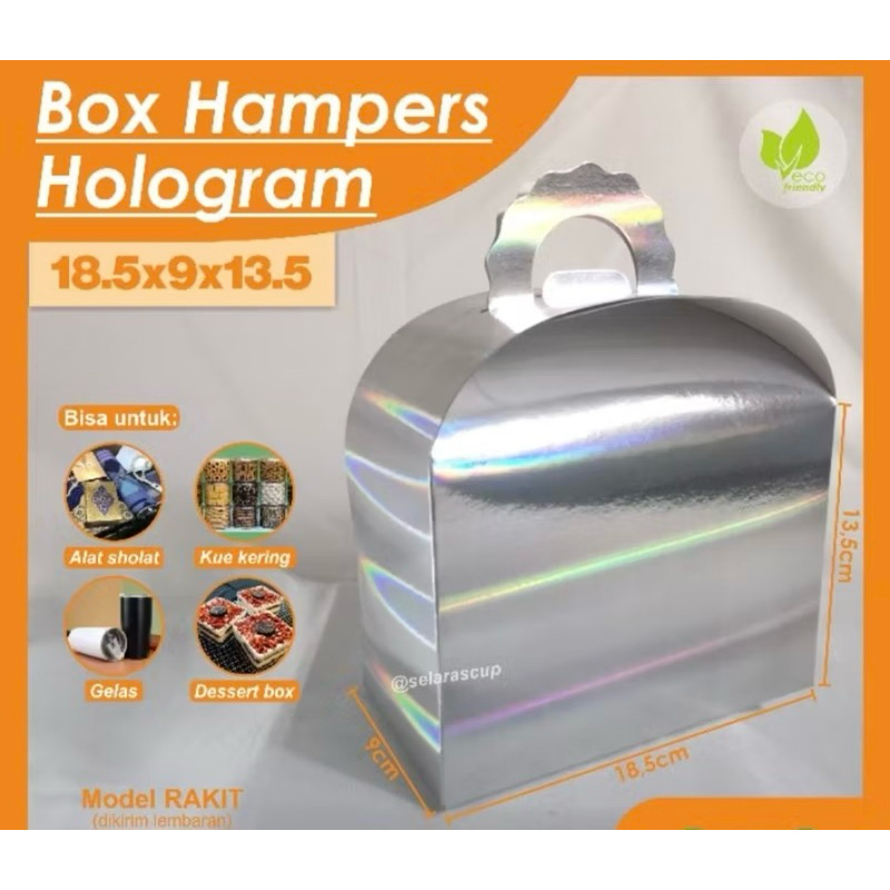

(1 PCS) GABLE BOX HOLOGRAM POLOS BOX HAMPERS UK. 18,5x9x13,5