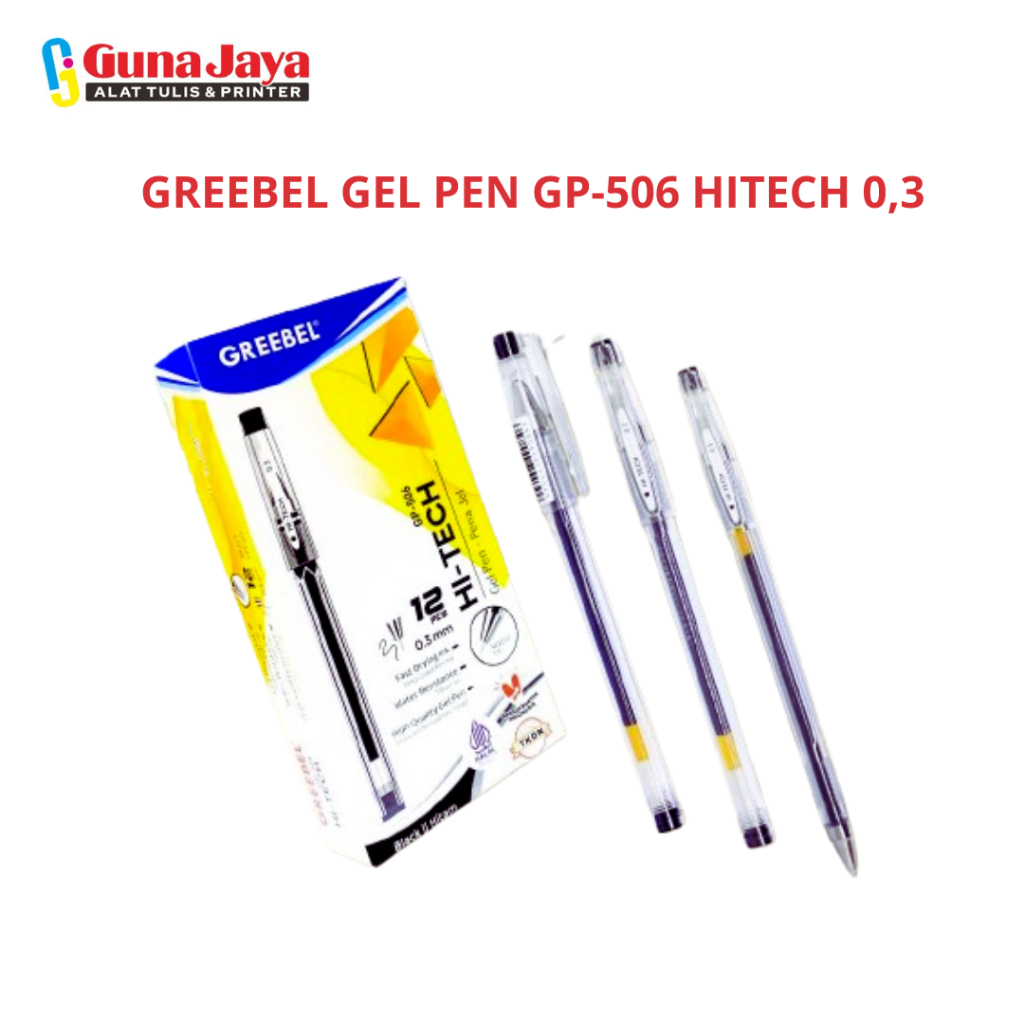 

GREEBEL GEL PEN GP-506 HITECH 0,3 / PULPEN GEL / Ballpen Gel Ballpoint Bolpen Bolpoin Pena Gel