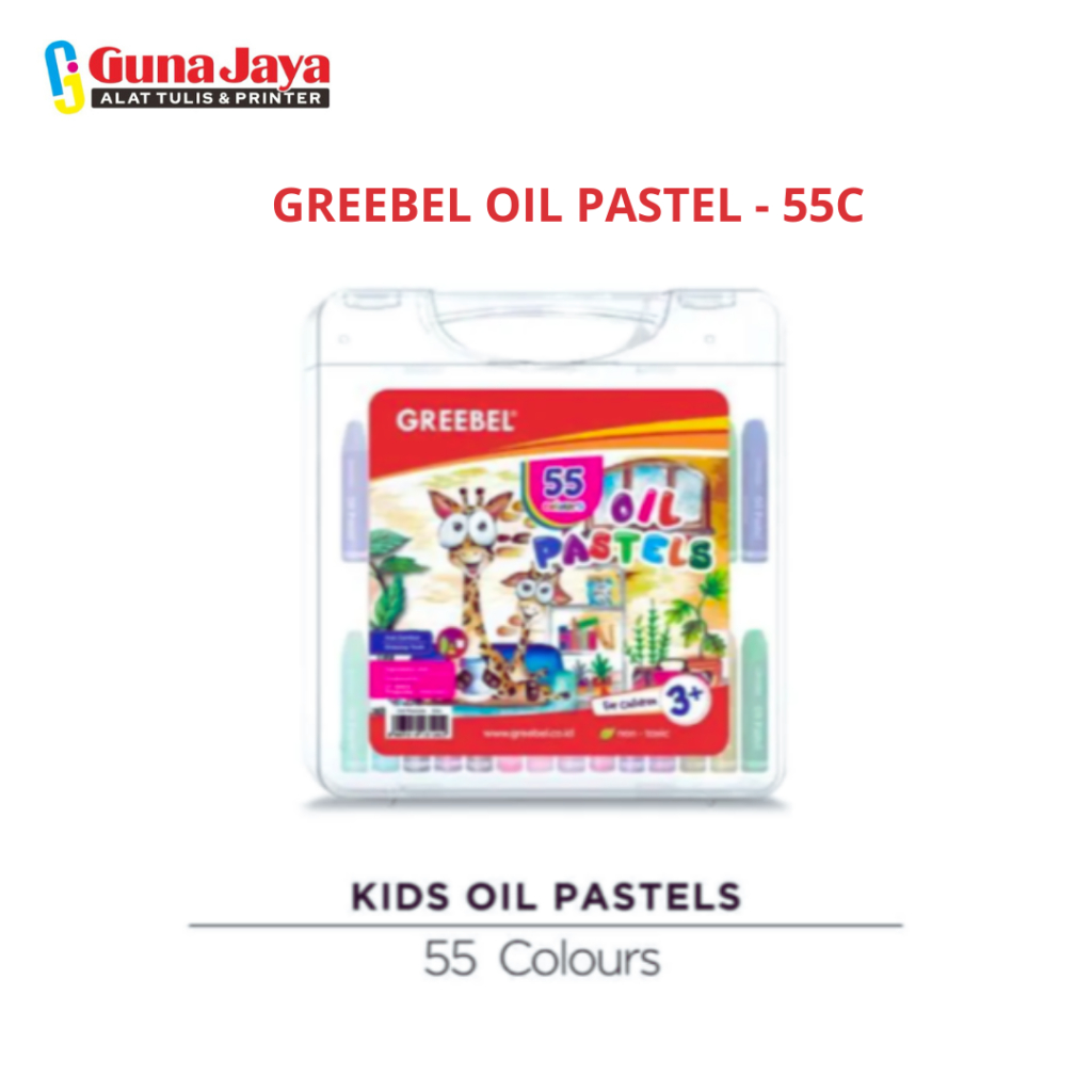 

GREEBEL Crayon KIDS OIL PASTEL (55 Warna) untuk Anak non toxic