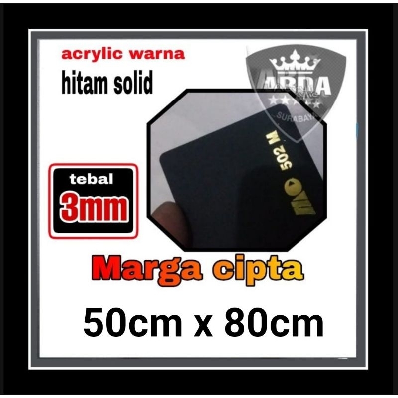 

akrilik 3mm hitam solid 50 x 80 akrilik lembaran marga cipta hitam glossy acrylic black ready stok