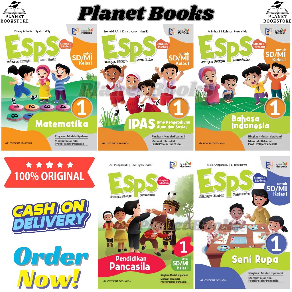 BUKU PAKET ESPS SD KELAS 1 PENERBIT ERLANGGA KURIKULUM MERDEKABUKU PAKET ESPS SD KELAS 1 PENERBIT ER