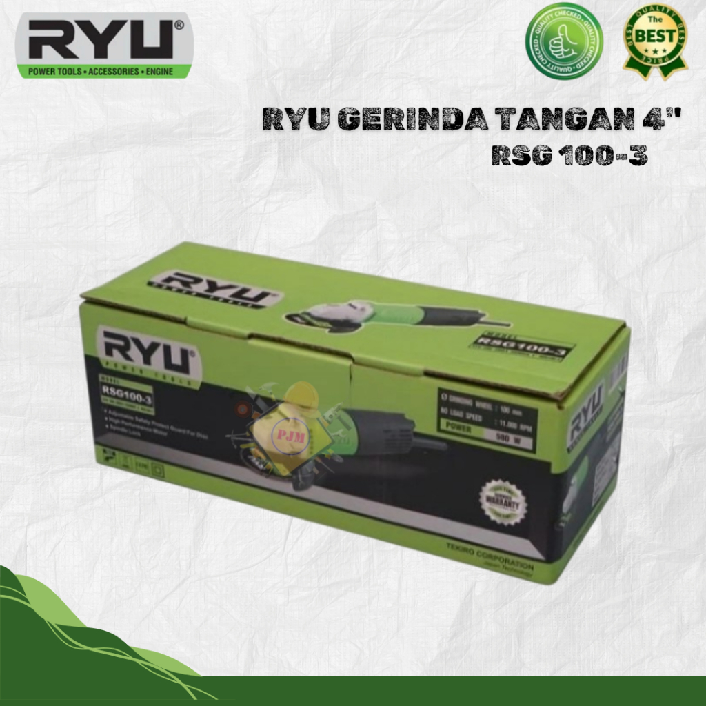 Ryu Gerinda Tangan 4 Inch Free 2 Pc Batu Potong Dan 1 Batu Poles / Gurinda Tangan RSG 100-3