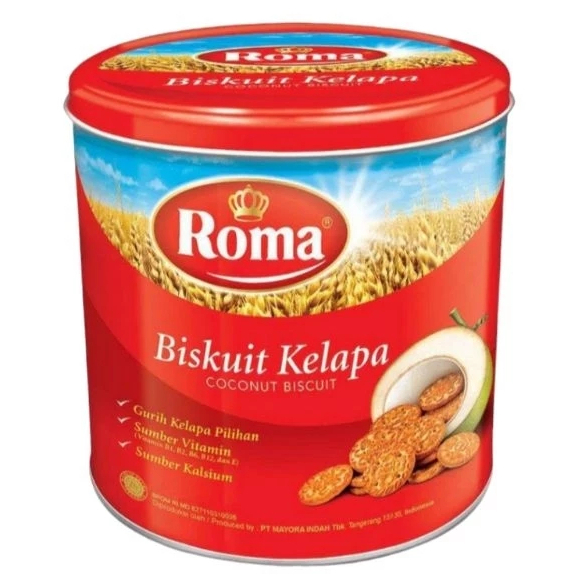 

ROMA BISKUIT KELAPA KALENG 345gr / ROMA COCONUT BISCUIT 345gr