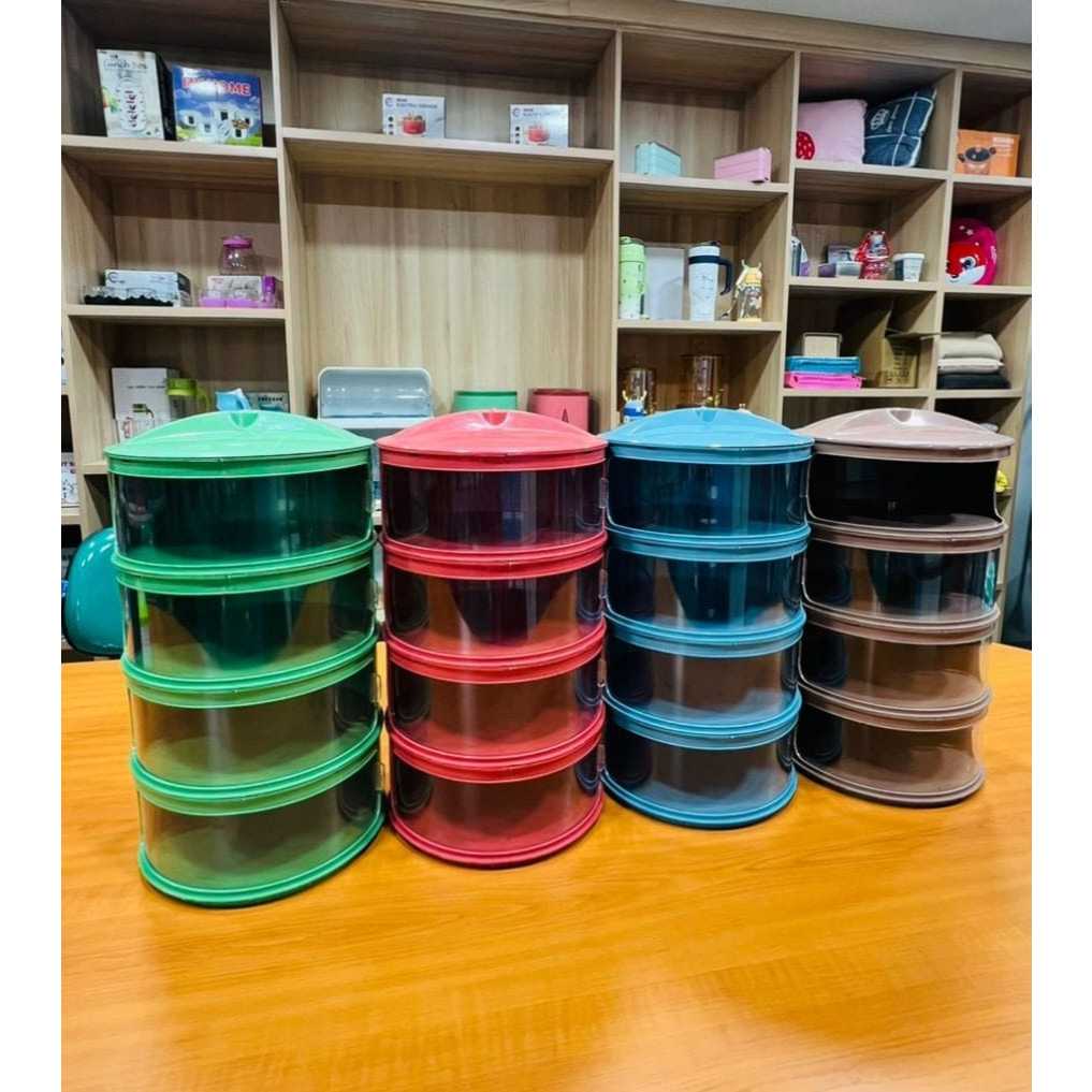 Tudung Saji / Food Cover 4 Susun dilengkapi Tutup / Wadah Penyimpanan Makanan / Tudung Saji Warna Mo