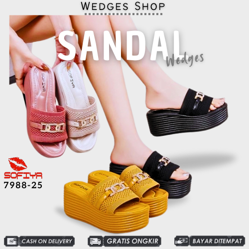 [SOFIYA 7988-25] Sandal wedges wanita import sofiya kekinian/Wedges sofiya 7cm/wedges sofiya termura